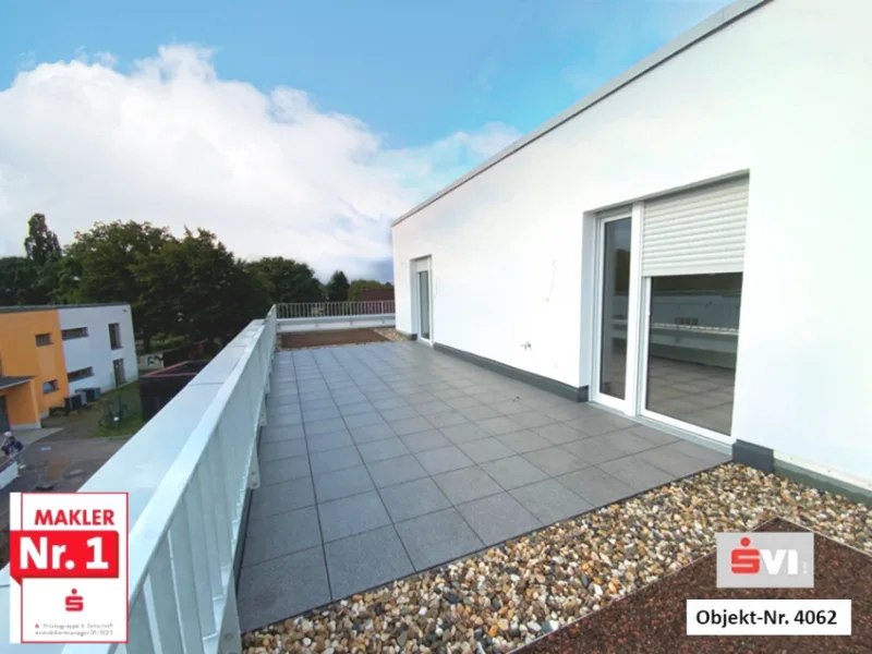 Terrasse 2 - Wohnung mieten in Oberhausen - Neubau: 4-Zimmer Wohnung mit zwei großen Dachterrassen inkl. TG-Stellplatz in OB-Alstaden