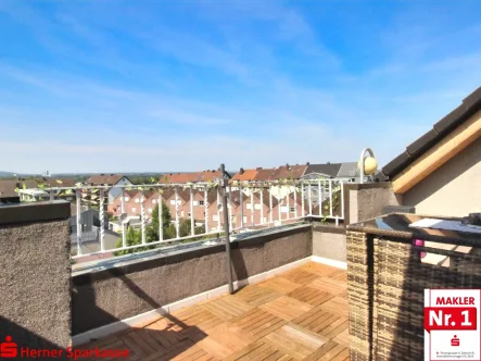 Dachterrasse - Wohnung kaufen in Herne - Charmante Dachgeschosswohnung mit Wohlfühlfaktor,Sonnenterrasse und Garage.