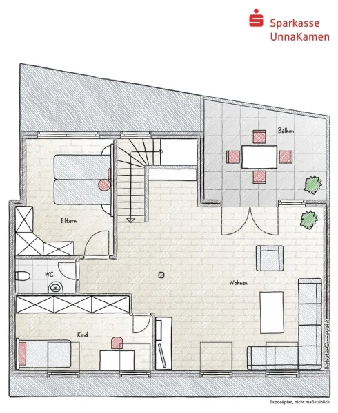 Grundrissskizze DG (Einrichtungsbeispiel)