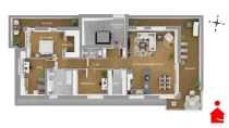 Grundriss Penthouse 3D