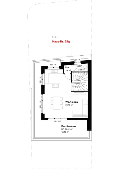 Staffelgeschoss mit Dachterrasse