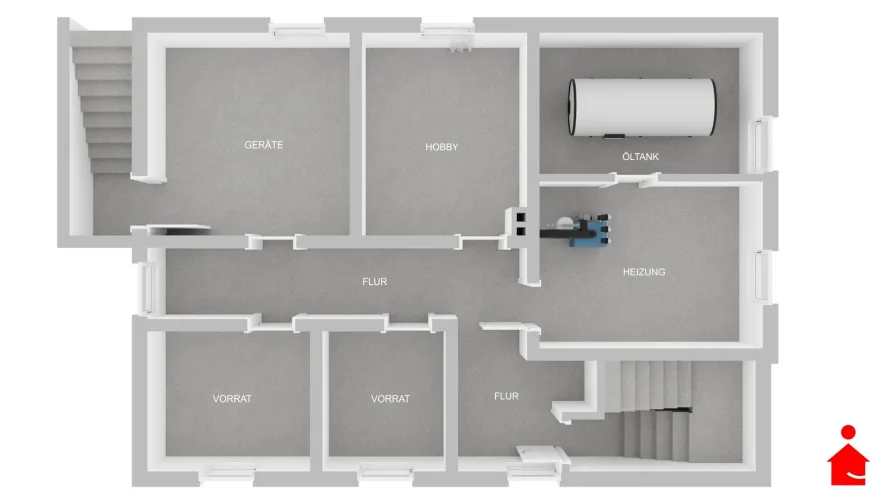 Grundrissvisualisierung Kellergeschoss