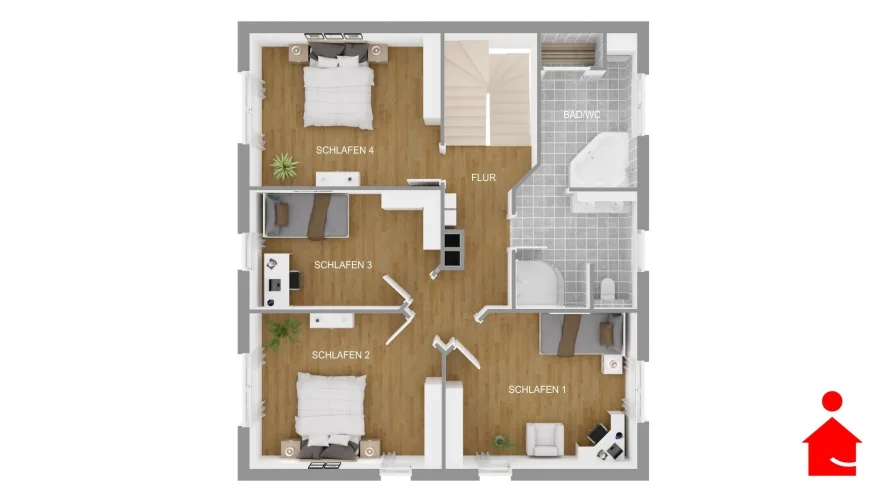 Grundrissvisualisierung OG Wohnung