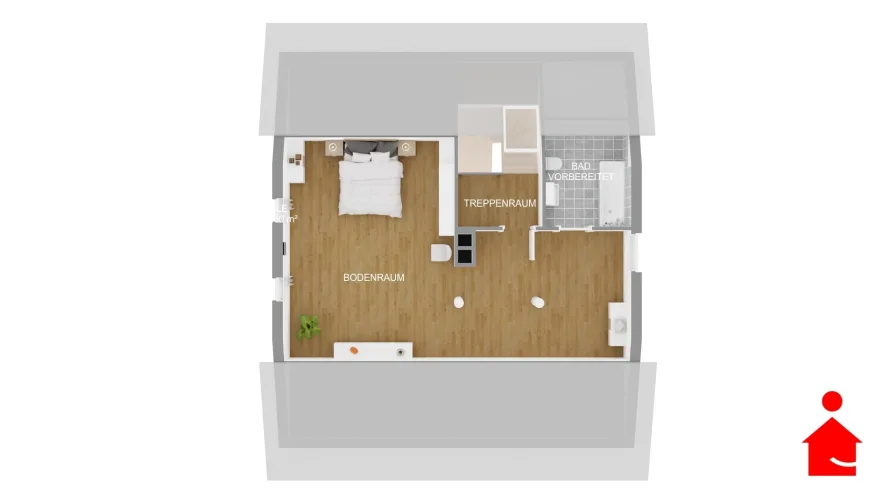 Grundrissvisualisierung DG Wohnung