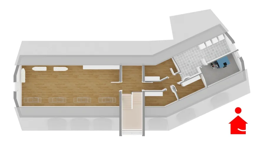 Grundrissvisualisierung Dachboden  