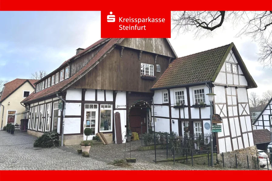 Außenansicht - Haus kaufen in Tecklenburg - Faktor 10!! Historisches Fachwerk im Herzen von Tecklenburg!