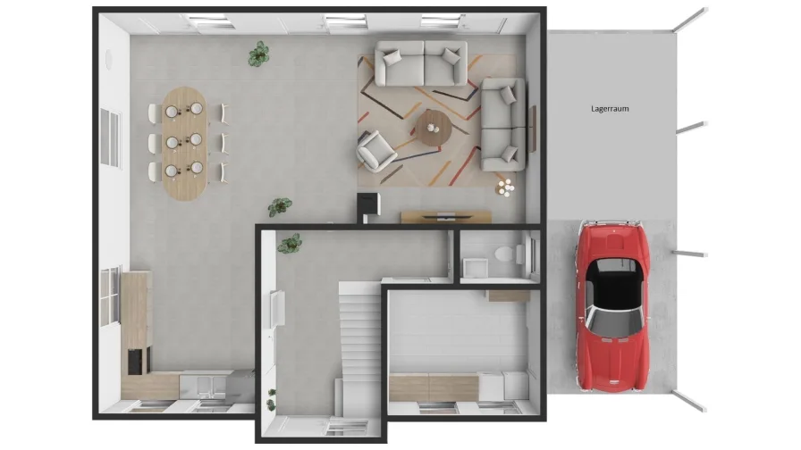 Grundrissvisualisierung Erdgeschoss