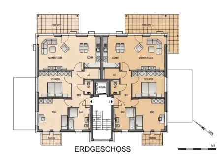 Erdgeschoss Haus 1 - Wohnung kaufen in Wetter - "Wohnen auf der Ruhrhöhe" - BAUBEGINN ERFOLGT - in Wetter-Wengern, Am BrasbergHAUS 1