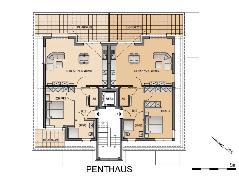 Penthaus - Wohnung kaufen in Wetter - "Wohnen auf der Ruhrhöhe" - BAUBEGINN ERFOLGT - in Wetter-Wengern, Am BrasbergHAUS 1