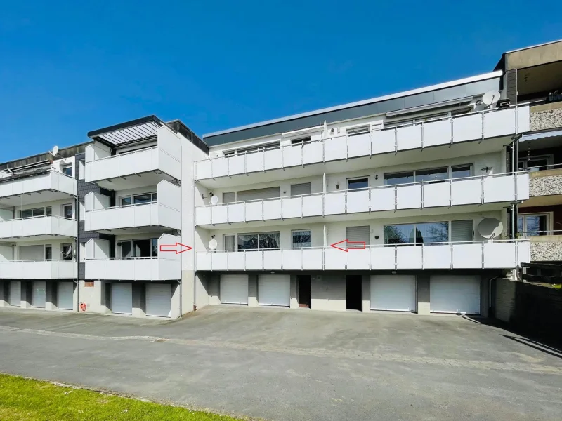 Rückansicht - Wohnung kaufen in Ennepetal - Gut geschnittene 3-Zimmer Wohnung mit Süd-Balkon in beliebter Lage von Ennepetal Voerde-Nord