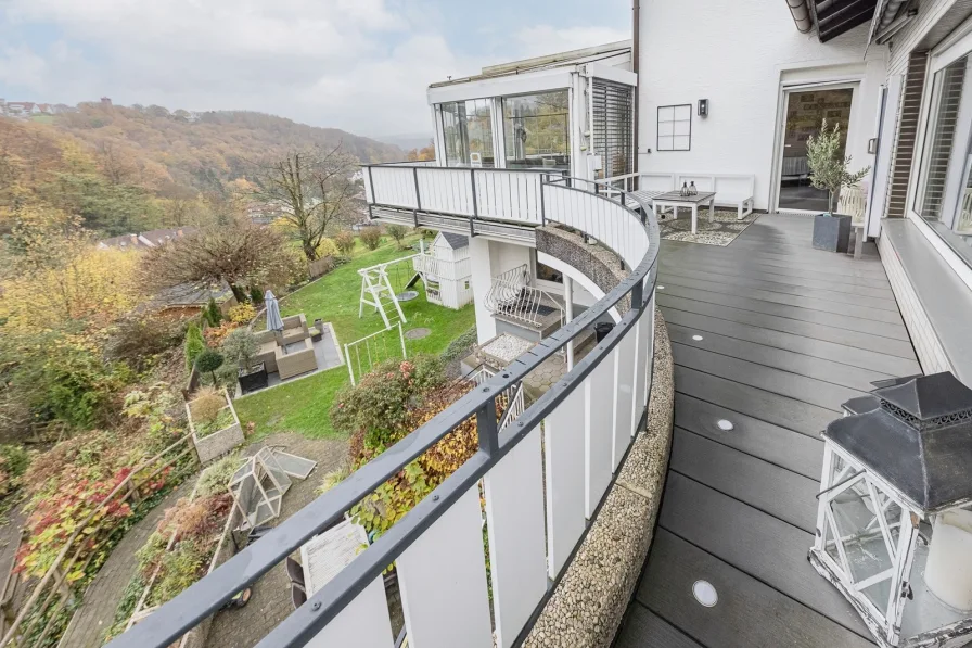 Terrasse, Blick in den Garten