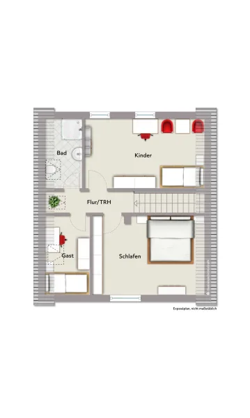 Visualisierung Grundriss Dachgeschoss