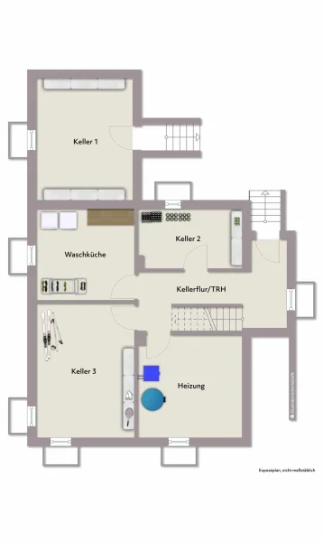 Visualisierung Grundriss Kellergeschoss