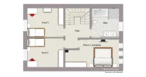 Grundriss Obergeschoss Reihenmittelhaus