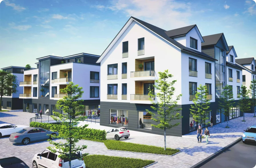 SPK_1 - Wohnung kaufen in Neunkirchen - Neubau-Eigentumswohnung mit Balkon in der neuen Ortsmitte von Neunkirchen!