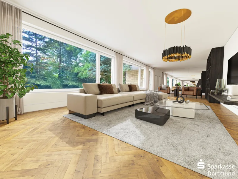 Visualisierung Wohnzimmer - Haus kaufen in Dortmund - Hier ist die Lage Trumpf!