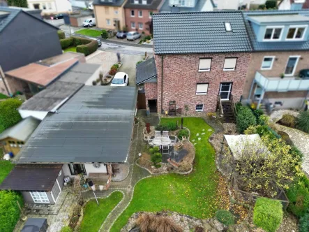 Vogelperspektive Ansicht Gartenseite - Haus kaufen in Dortmund - Modernes Wohnen mit Stil und vielfältigen Möglichkeiten!