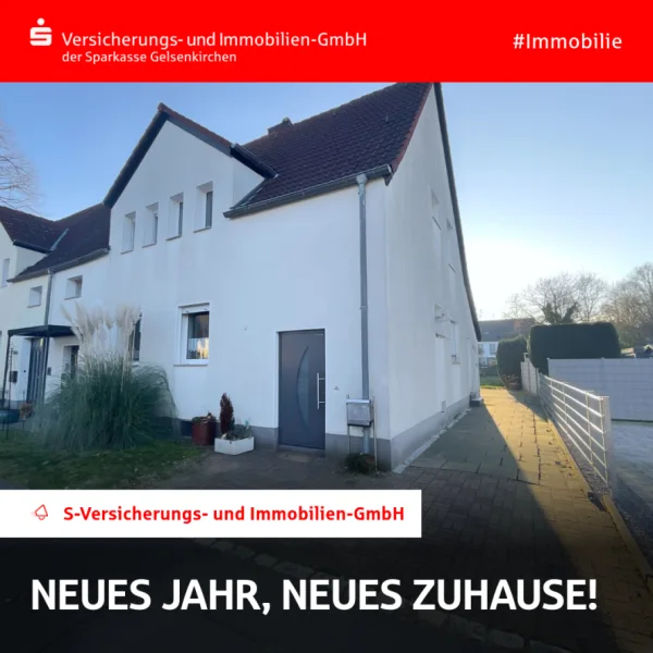 Titelbild - Haus kaufen in Gelsenkirchen - FAMILIEN AUFGEPASST! - REIHENECKHAUS MIT GROẞEM GARTEN IN GUTER LAGE VON GE-SCHOLVEN!