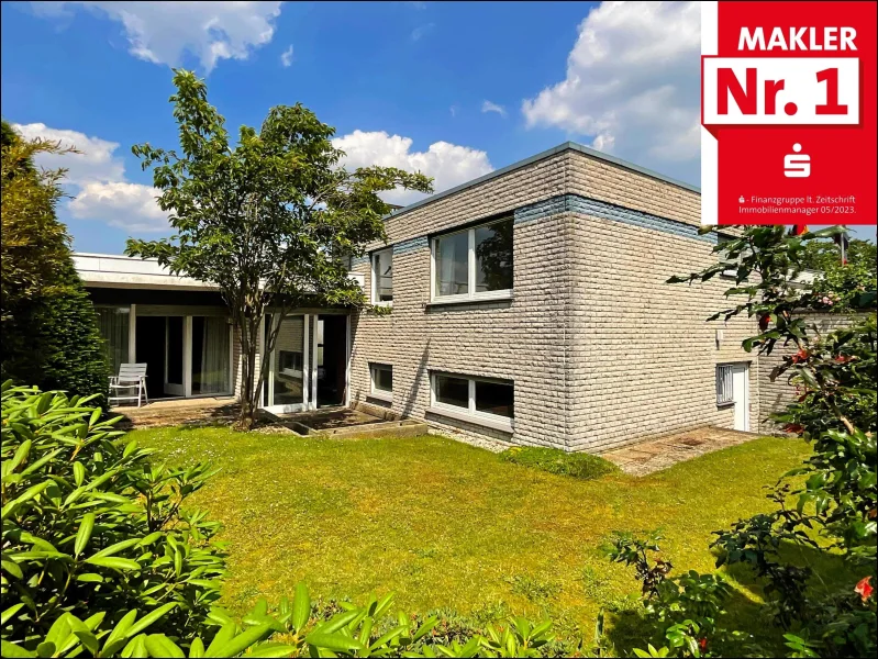 Außenansicht - Haus kaufen in Hamm - Großzügiger Staffelbungalow auf Erbpachtgrundstück