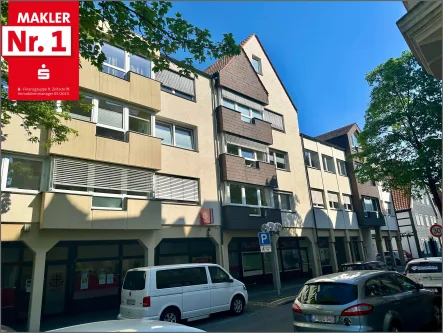 Ansicht Straßenseite - Büro/Praxis kaufen in Lippstadt - Solide Kapitalanlage: Vermietete Zahnarztpraxis in der Lippstädter Innenstadt