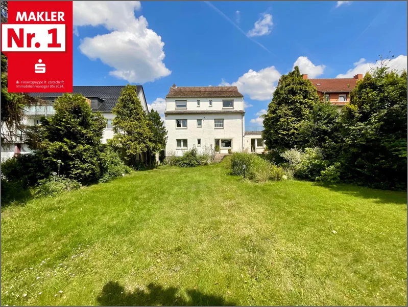 Außenansicht Gartenseite - Haus kaufen in Lippstadt - Super Wohnlage und viel Platz für die große Familie im Lippstädter Norden