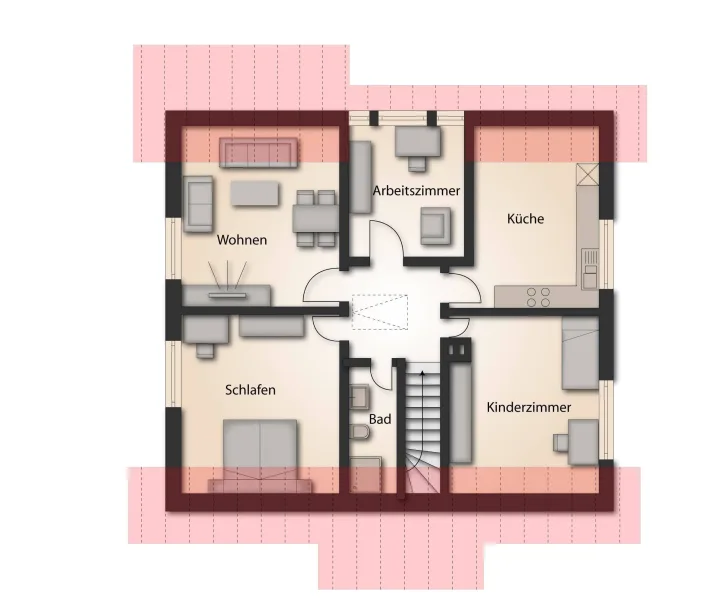 separate Wohnung im Dachgeschoss