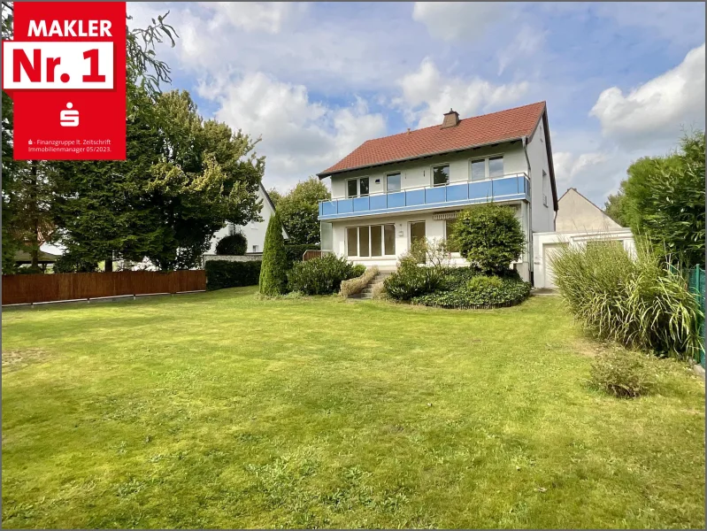 Ansicht Gartenseite - Haus kaufen in Lippstadt - Ein Klassiker im Lippstädter Norden: Tolles Einfamilienhaus auf großem Grundstück für Ihre Familie