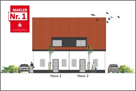 Hausansichten - Haus kaufen in Werl - Klimafreundliches Wohngebäude der "Effizienzhaus-Stufe 40"