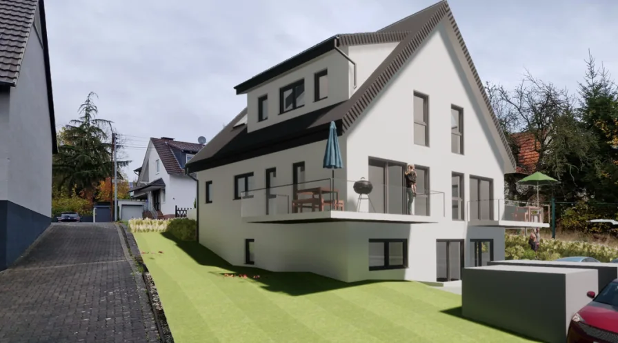 3 Familienhaus Rückseite - Grundstück kaufen in Menden - Charmantes Grundstück in Menden-Lendringsen