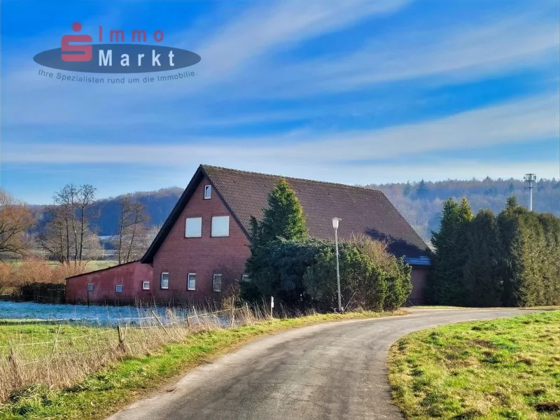 Nord-West-Ansicht - Haus kaufen in Preußisch Oldendorf - Naturnah Wohnen ohne direkte Nachbarn!