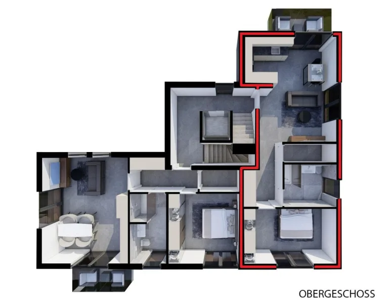 Grundriss OG Wohnung 5, 54 m²