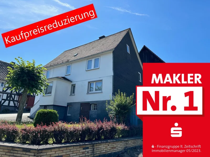 Kaufpreisreduzierung - Haus kaufen in Bad Laasphe - Wohnhaus mit Scheune und zusätzlichem Grundstück in ruhiger Lage