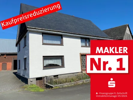 Kaufpreisreduzierung - Haus kaufen in Bad Berleburg - Wohnhaus mit Nebengebäuden in zentraler Lage von Bad Berleburg-Elsoff