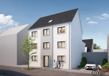 Strassenperspektive - Wohnung kaufen in Isselburg - Neubau-Wohnung im II. OG mit Balkon + KfW-Förderdarlehen 