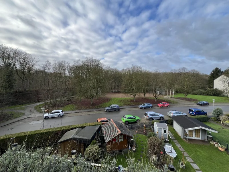 Blick vom Balkon auf die Halde