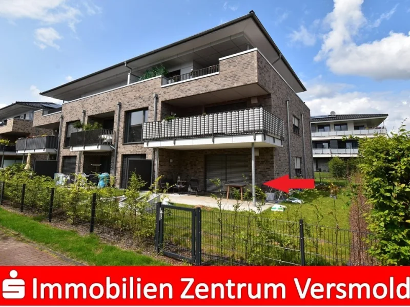 Terrassenansicht - Wohnung kaufen in Versmold - Neubau- Eigentumswohnungen in zentraler Lage 