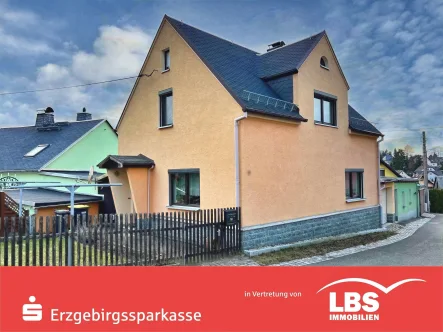 Ansicht SO - Haus kaufen in Zschorlau - Kleines Haus auf kleinem Grundstück
