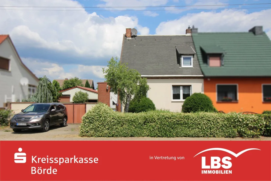 Vorderansicht - Haus kaufen in Wolmirstedt - Schöne Doppelhaushälfte bei Wolmirstedt