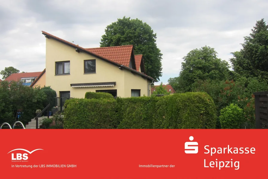 Rückansicht - Haus kaufen in Leipzig - Große Doppelhaushälfte in gewachsener Siedlungslage