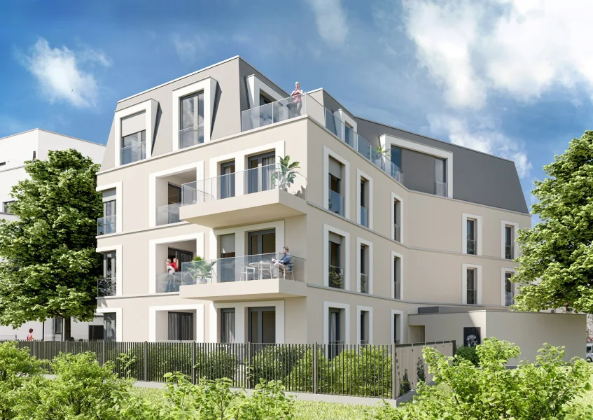 Visualisierung Außenansicht - Wohnung kaufen in Dresden - Modernes Wohnen im beliebten Stadtteil Dresden-Cotta