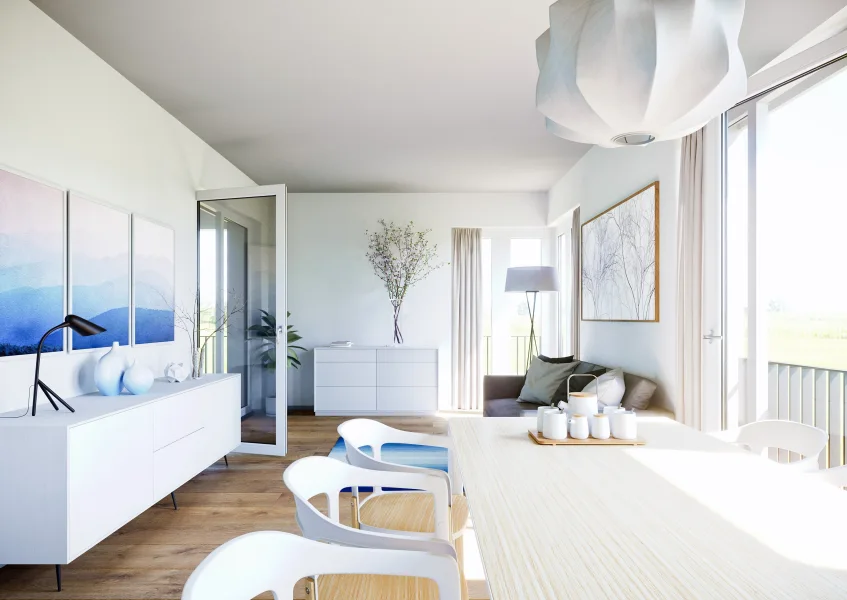 Unverbindliche Innenvisualisierung Wohnbereich WE 07 - Wohnung kaufen in Dresden - Modernes Wohnen im beliebten Stadtteil Dresden-Cotta