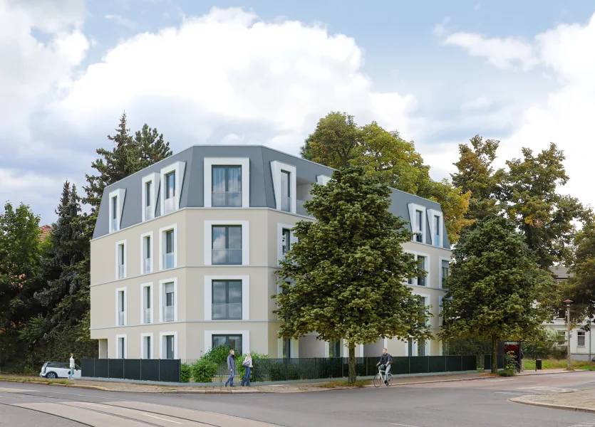Visualisierung Außenansicht - Wohnung kaufen in Dresden - Modernes Wohnen im beliebten Stadtteil Dresden-Cotta