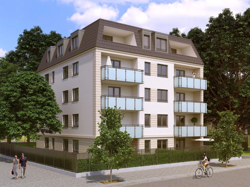 Unverbindliche Außenvisualisierung - Wohnung kaufen in Dresden - Stilvoll und modern - Wohnensemble in Dresden Gruna