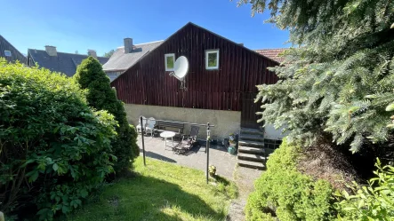 Terrasse - Haus kaufen in Altenberg - Wohnhaus mit großem Ausbaupotenzial in Bärenstein