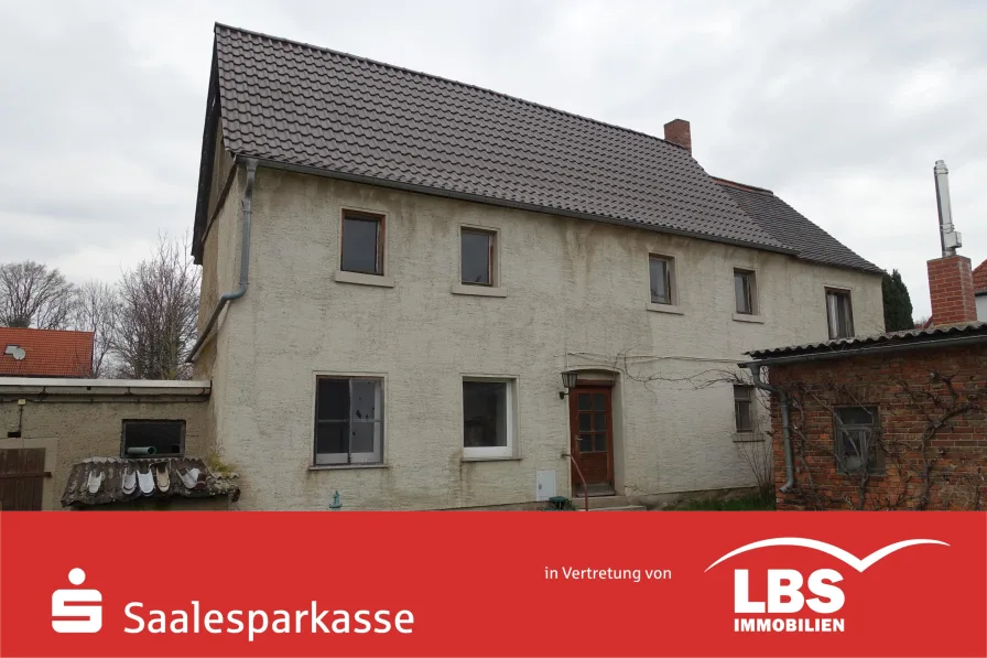 Wohnhaus - Vorderansicht - Haus kaufen in Bad Lauchstädt - Für Handwerker geeignet!