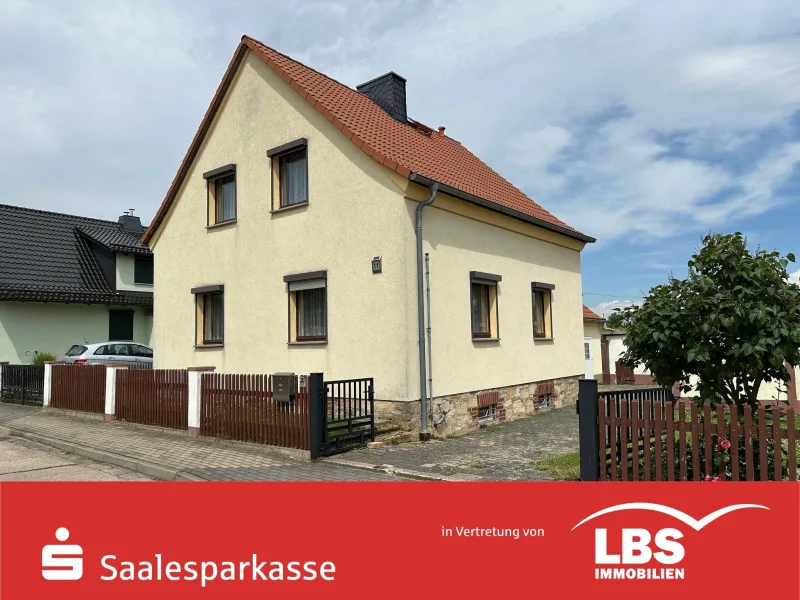 Wohnhaus - Straßenansicht - Haus kaufen in Langeneichstädt - In ruhiger Siedlungslage!