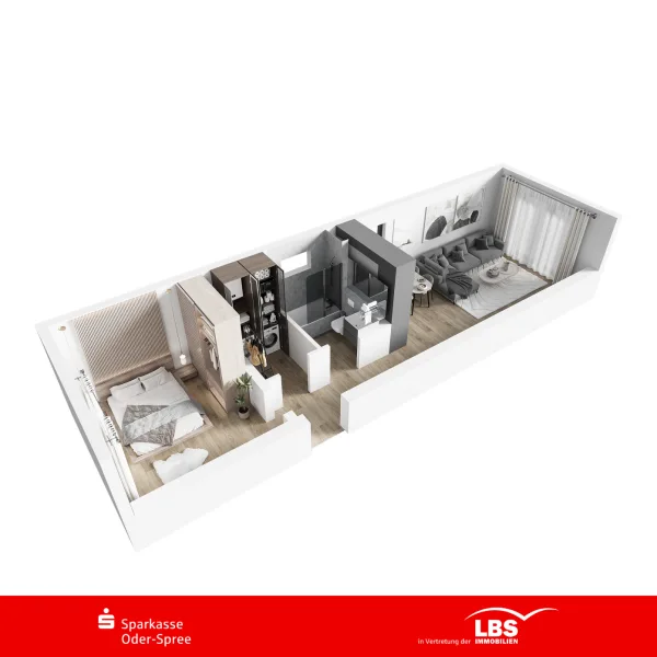 3D-Model - Wohnung kaufen in Briesen - Barrierefrei - Erstbezug - Balkon!