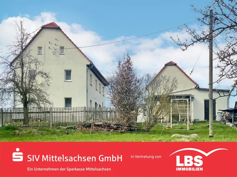 Blick auf das Anwesen - Haus kaufen in Penig - Geräumiges Landhaus mit großen Garten in ruhiger Lage