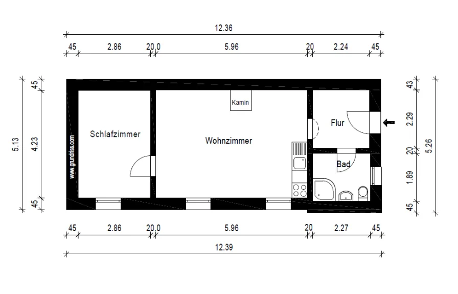 1. OG Hinterhaus Grundriss