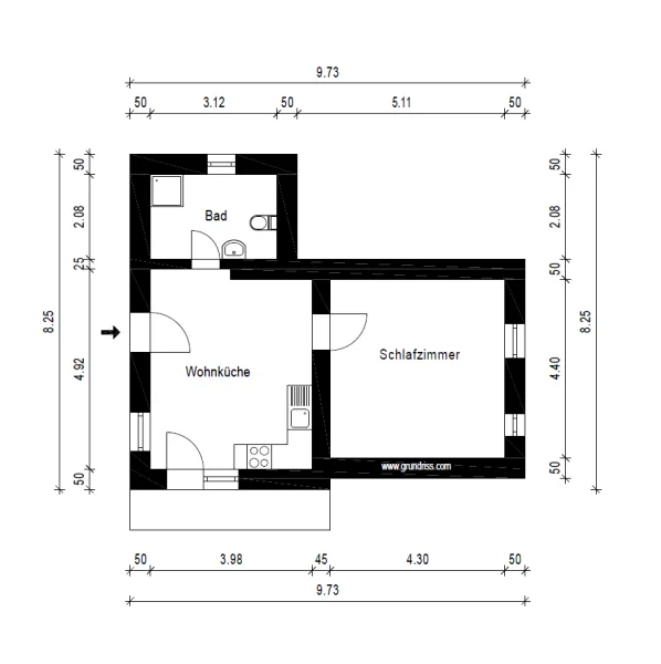 EG links Grundriss